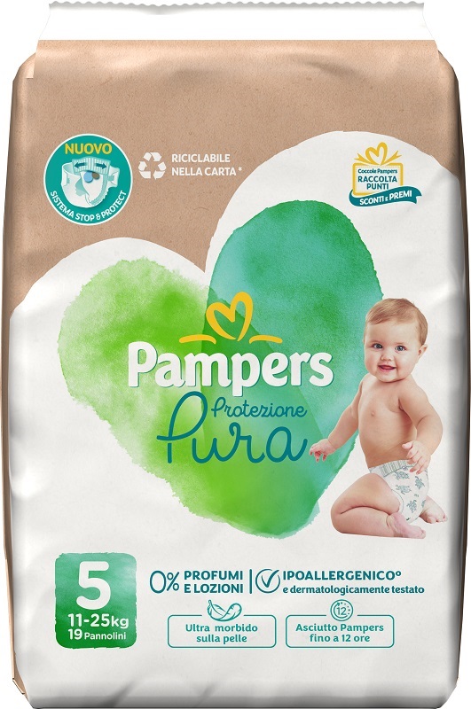 PAMPERS PROTEZIONE PURA JUNIOR PANNOLINI 19 PEZZI - Speedyfarma.it