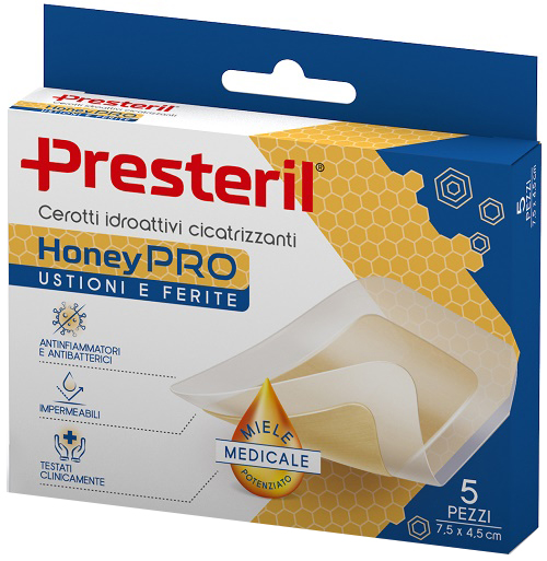 CEROTTO IDROATTIVO CICATRIZZANTE PRESTERIL HONEYPRO 5X7 CM 5 PEZZI - Speedyfarma.it