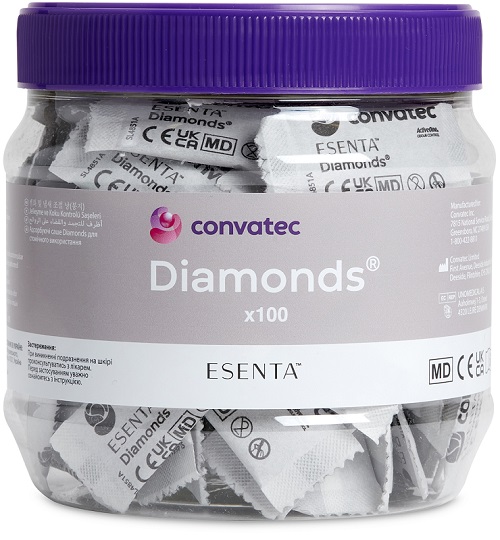 BUSTINE GELIFICANTI ANTIODORE PER STOMIA ESENTA DIAMONDS 100 PEZZI - Speedyfarma.it