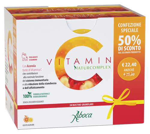 VITAMIN C NATURCOMPLEX 20 BUSTINE GRANULARI CONFEZIONE SPECIALE 1+1 - Speedyfarma.it