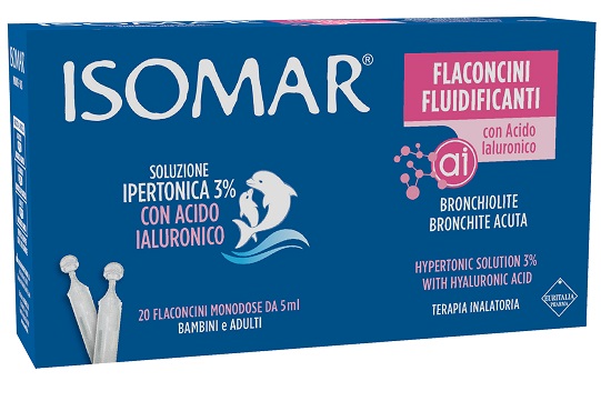 ISOMAR FLACONCINI FLUIDIFICANTI SOLUZIONE IPERTONICA 30%+ACIDO IALURONICO 20 FLACONCINI DA 5 ML - Speedyfarma.it