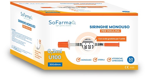 SIRINGA PER INSULINA 0,3 ML 30 PEZZI SOFARMAPIU' - Speedyfarma.it