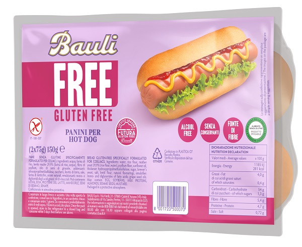 BAULI FREE PANINI HOT DOG 2 PEZZI DA 75 G - Speedyfarma.it