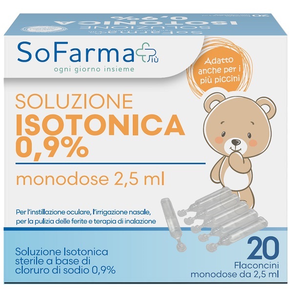 SOLUZIONE SALINA 0,9% 20 FLACONI 2,5 ML SOFARMAPIU' - Speedyfarma.it