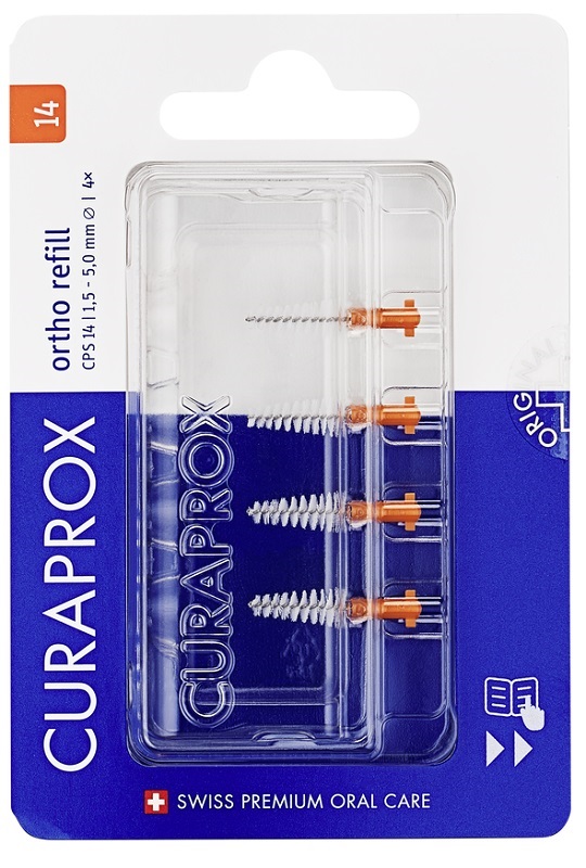 CURAPROX CPS 14 ORTHO REFILL ARANCIONI 4 SCOVOLINI - Speedyfarma.it