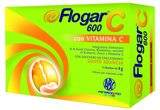 FLOGAR  C 600 CON VITAMINA C 14 BUSTINE GUSTO ARANCIA - Speedyfarma.it