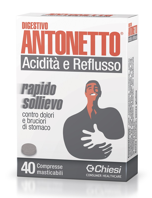 DIGESTIVO ANTONETTO ACIDITA' E REFLUSSO 40 COMPRESSE MASTICABILI - Speedyfarma.it
