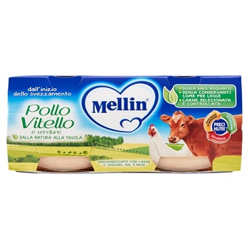 MELLIN OMOGENEIZZATO POLLO VITELLO CON VERDURE 2 X 80 G - Speedyfarma.it