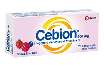 CEBION MASTICABILE SENZA ZUCCHERO VITAMINA C 500 MG 20 COMPRESSE - Speedyfarma.it