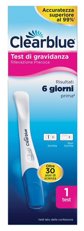 TEST DI GRAVIDANZA CLEARBLUE RILEVAZIONE PRECOCE 1 PEZZO - Speedyfarma.it
