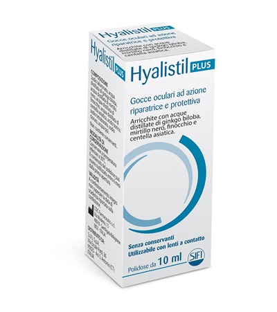 GOCCE OCULARI HYALISTIL PLUS ACIDO IALURONICO 0,4% ACQUA DISTILLATA DI GINKGO BILOBA + MIRTILLO NERO + FINOCCHIO + CENTELLA ASIATICA 10 ML - Speedyfarma.it