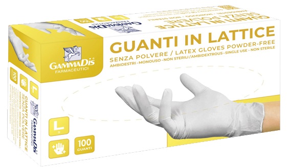 GUANTI LATTICE CON POLVERE MEDIUM 100 PEZZI GAMMADIS - Speedyfarma.it