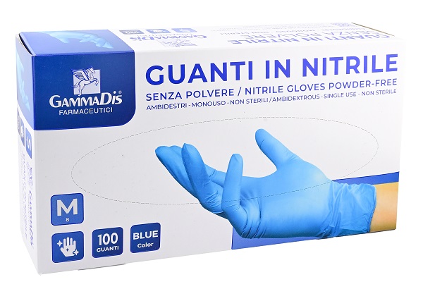 GUANTI NITRILE SENZA POLVERE SMALL 100 PEZZI GAMMADIS - Speedyfarma.it