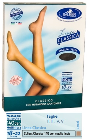 SAUBER CLASSICO COLLANT 140 DENARI MAGLIA LISCIA CAMEL 3 - Speedyfarma.it