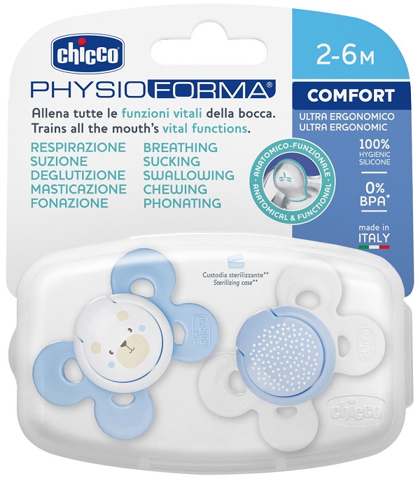 CHICCO SUCCHIETTO COMFORT BOY SILICONE 0-6 MESI 2 PEZZI - Speedyfarma.it