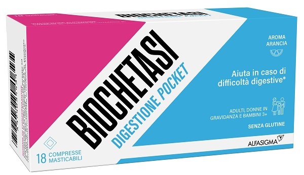 BIOCHETASI DIGESTIONE POCKET 18 COMPRESSE MASTICABILI - Speedyfarma.it