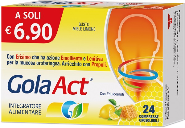 GOLA ACT MIELE LIMONE 24 COMPRESSE SOLUBILI 33,6 G - Speedyfarma.it