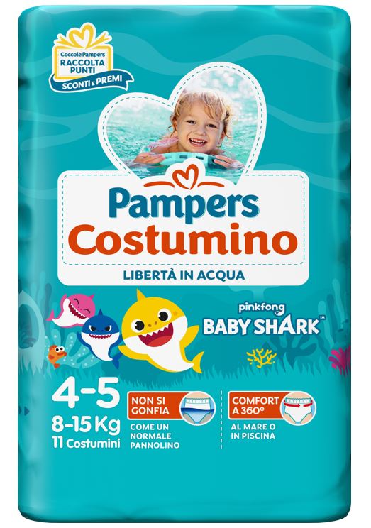PAMPERS COSTUMINO BABY SHARK CP S 4-5 11 PEZZI - Speedyfarma.it