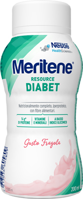MERITENE RESOURCE DIABET FRAGOLA ALIMENTO IPERPROTEICO 28 VITAMINE E MINERALI 200 ML - Speedyfarma.it
