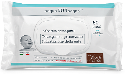 FIOCCHI DI RISO ACQUA NON ACQUA SALVIETTE DETERGENTI 60 PEZZI - Speedyfarma.it