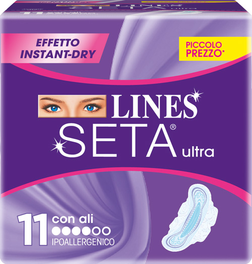 LINES SETA ULTRA ASSORBENTI CON ALI 11 PEZZI - Speedyfarma.it