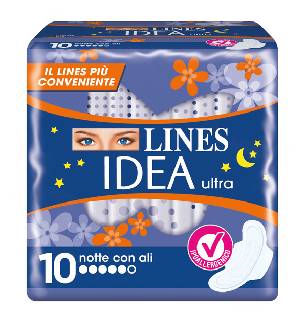 IDEA ULTRA ASSORBENTE NOTTE CON ALI 10 PEZZI - Speedyfarma.it