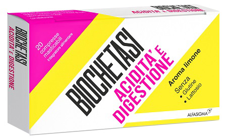 BIOCHETASI ACIDITA' E DIGESTIONE 20 COMPRESSE MASTICABILI AROMA LIMONE - Speedyfarma.it