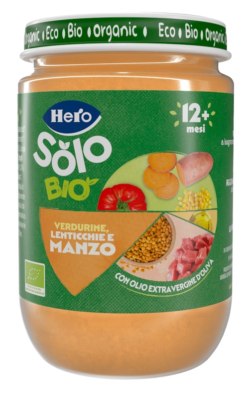 HERO SOLO OMOGENEIZZATO VERDURINE LENTICCHIE MANZO 100% BIO 190 G - Speedyfarma.it