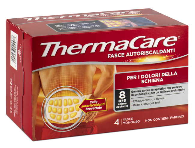 FASCIA AUTORISCALDANTE A CALORE TERAPEUTICO THERMACARE SCHIENA 4 PEZZI - Speedyfarma.it