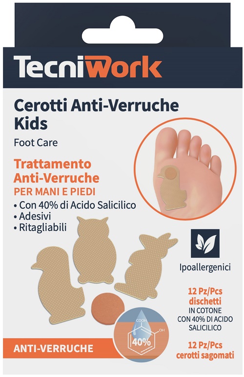 CEROTTO ANTI VERRUCHE BIMBI 12 PEZZI + 12 FIXING ANIMIALI TERRA COLORE BEIGE - Speedyfarma.it