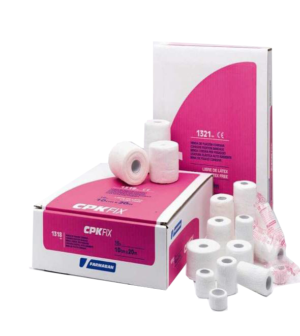 FARMABAN CPK FIX LATEX FREE 10CM X 20M BENDA ELASTICA COESIVA DI FISSAZIONE LATEX FREE DISPENSER BOX 16 PEZZI - Speedyfarma.it