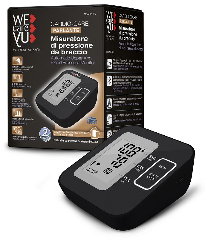 MISURATORE DI PRESSIONE DA BRACCIO PARLANTE WECAREYU CARDIO CARE - Speedyfarma.it