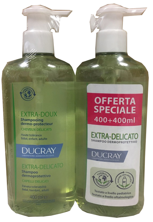 DUCRAY EXTRA DELICATO SHAMPOO DERMOPROTETTIVO 2X400 ML PROMO - Speedyfarma.it