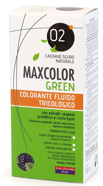 MAXCOLOR GREEN 02 CASTANO SCURO NATURALE 75 ML + BALSAMO 15 ML - Speedyfarma.it