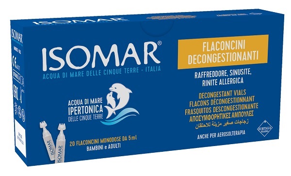 ISOMAR FLACONCINI DECONGESTIONANTI SOLUZIONE IPERTONICA 20 FLACONCINI 5 ML - Speedyfarma.it