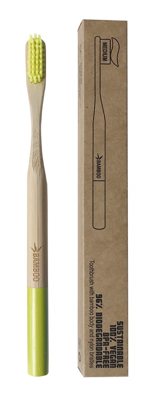 SPAZZOLINO BAMBOO SETOLE MEDIUM LIME - Speedyfarma.it