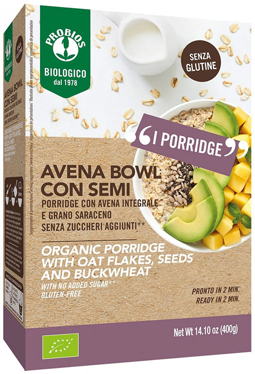 PROBIOS BIO AVENA BOWL SEMI PIU' PORRIDGE CON AVENA INTEGRALE E GRANO SARACENO 400 G - Speedyfarma.it