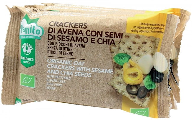 PANITO CRACKERS DI AVENA CON SEMI DI SESAMO E CHIA BIO 4 PEZZI DA 35 G - Speedyfarma.it