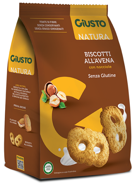 GIUSTO SENZA GLUTINE BISCOTTI AVENA CON NOCCIOLE 250 G - Speedyfarma.it