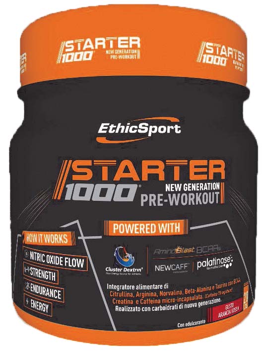 STARTER 1000 NEW GENERATION PRE WORKOUT GUSTO ARANCIA ROSSA 400 G - Speedyfarma.it
