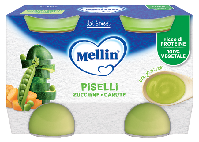 MELLIN OMOGENEIZZATO PISELLI E CAROTE 2 PEZZI DA 130 G - Speedyfarma.it