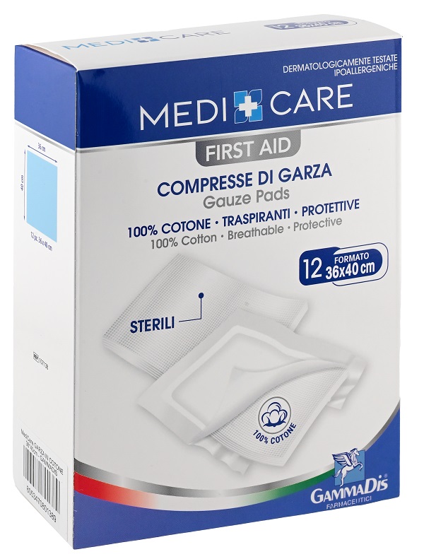 GARZA MEDICARE COTONE 36X40 CM 12 PEZZI - Speedyfarma.it