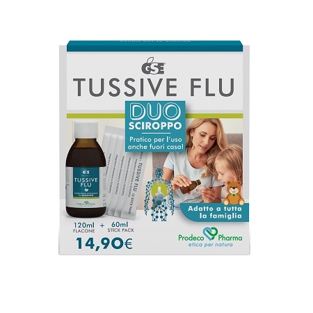 GSE TUSSIVE FLU DUO FLACONE+6 STICK PACK MONODOSE - Speedyfarma.it