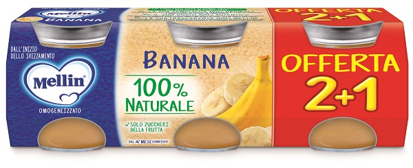 MELLIN OMOGENEIZZATO BANANA 3 PEZZI DA 100 G - Speedyfarma.it