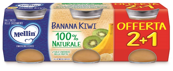 MELLIN OMOGENEIZZATO BANANA KIWI 3 PEZZI DA 100 G - Speedyfarma.it