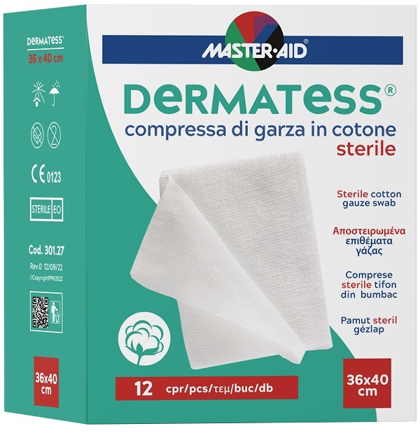 GARZA COMPRESSA DERMATESS IN COTONE 36X40CM 12 PEZZI - Speedyfarma.it