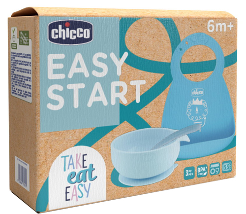 CH SET PAPPA SILICONE 6M+ AZZURRO - Speedyfarma.it