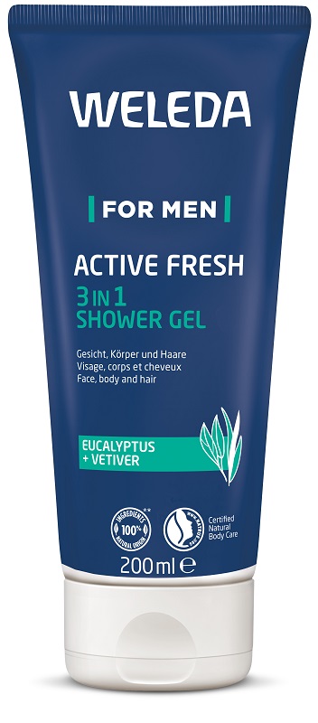WELEDA FOR MEN ACTIVE FRESH 3IN1 SHOWER GEL 200 ML - Speedyfarma.it