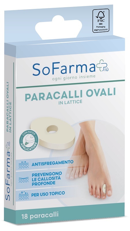 CEROTTO PARACALLO OVALE 2,8 X 1, 8 CM SOFARMAPIU' 18 PEZZI ZI - Speedyfarma.it