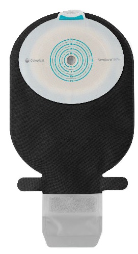SACCA ILEOSTOMIA SENSURA MIO PIANO RIVESTIMENTO NERO APERTURA ISPEZIONABILE MIDI W/W FORO RITAGLIABILE 10-45 30 PEZZI - Speedyfarma.it